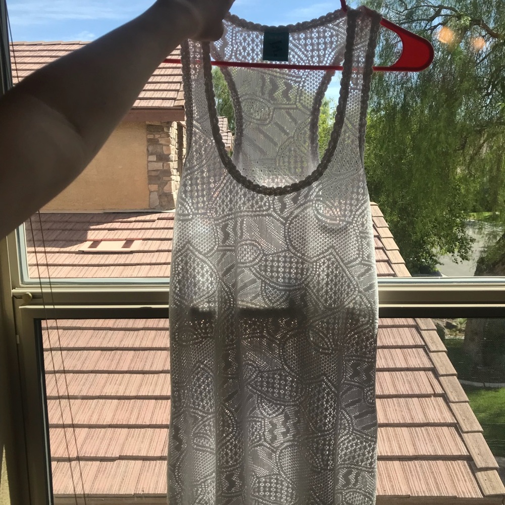 White Lace Tank Top/ Cover Up